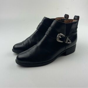 Ariat Ankle Strap Chelsea Boots Size 11B Women’s Black Leather Silver Buckle